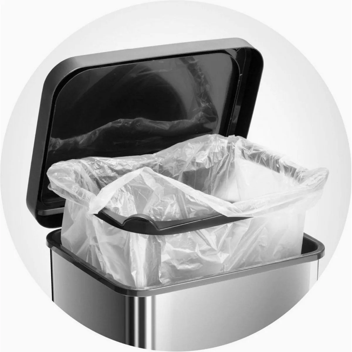 Rotho Paso Mülleimer 40l, stilvoll und funktional — Tretmechanismus, geruchssicher, recyceltes Material 4