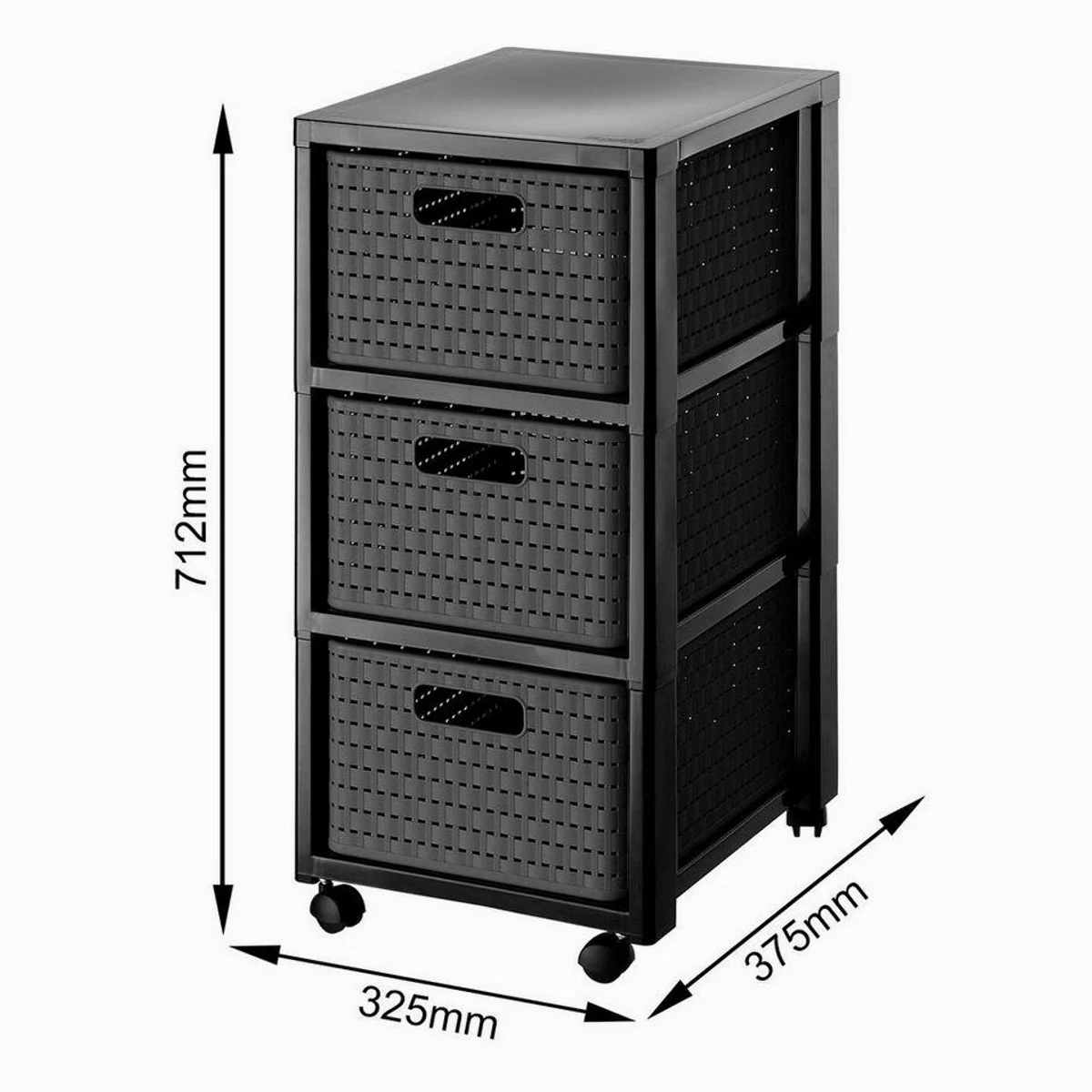 Rotho COUNTRY Rollcontainer, eleganter Rattan-Look, praktische Aufbewahrung, flexible Nutzung 5