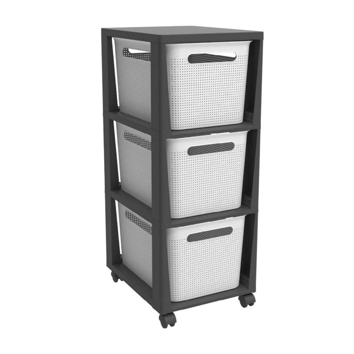 Rotho BRISEN Rollcontainer, elegantes Design, hohe Flexibilität, pflegeleicht — 3 x 16 l