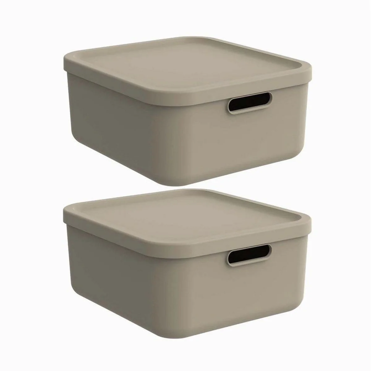Rotho Albula Light Aufbewahrungsbox, modernes Design, stapelbar, 20 l — 2er-Set