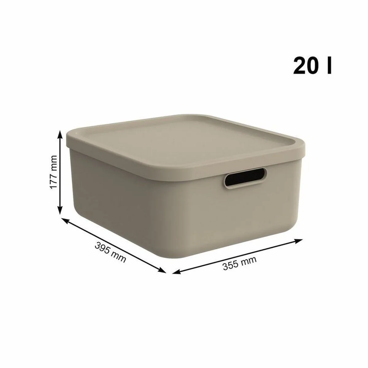 Rotho Albula Light Aufbewahrungsbox, modernes Design, stapelbar, 20 l — 2er-Set 3