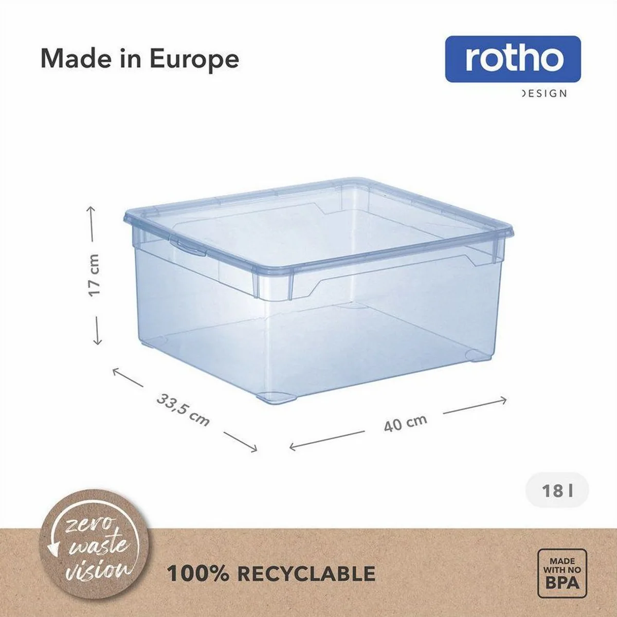Rotho CLEAR Aufbewahrungsbox 18L, stapelbar, transparent — ideal für Ordnung und Übersicht 4