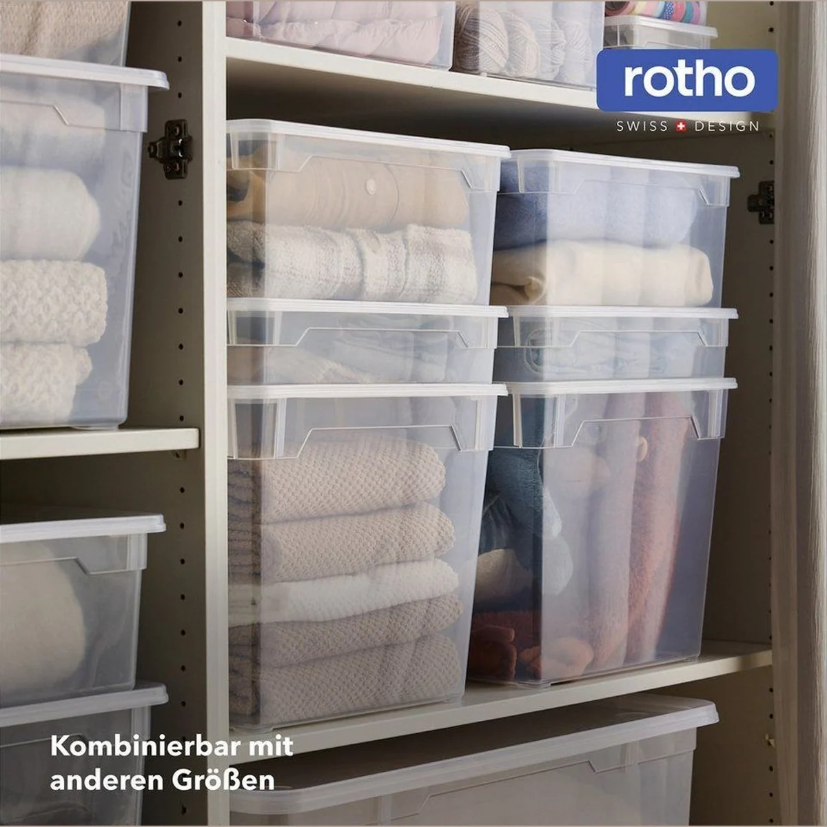 Rotho CLEAR Aufbewahrungsbox 18L, stapelbar, transparent — ideal für Ordnung und Übersicht 5