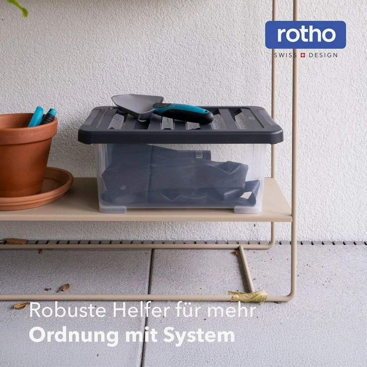 Rotho CORE Plus Stapelbox 4er-Set, 11 l Volumen, modulare Ordnungslösung 2