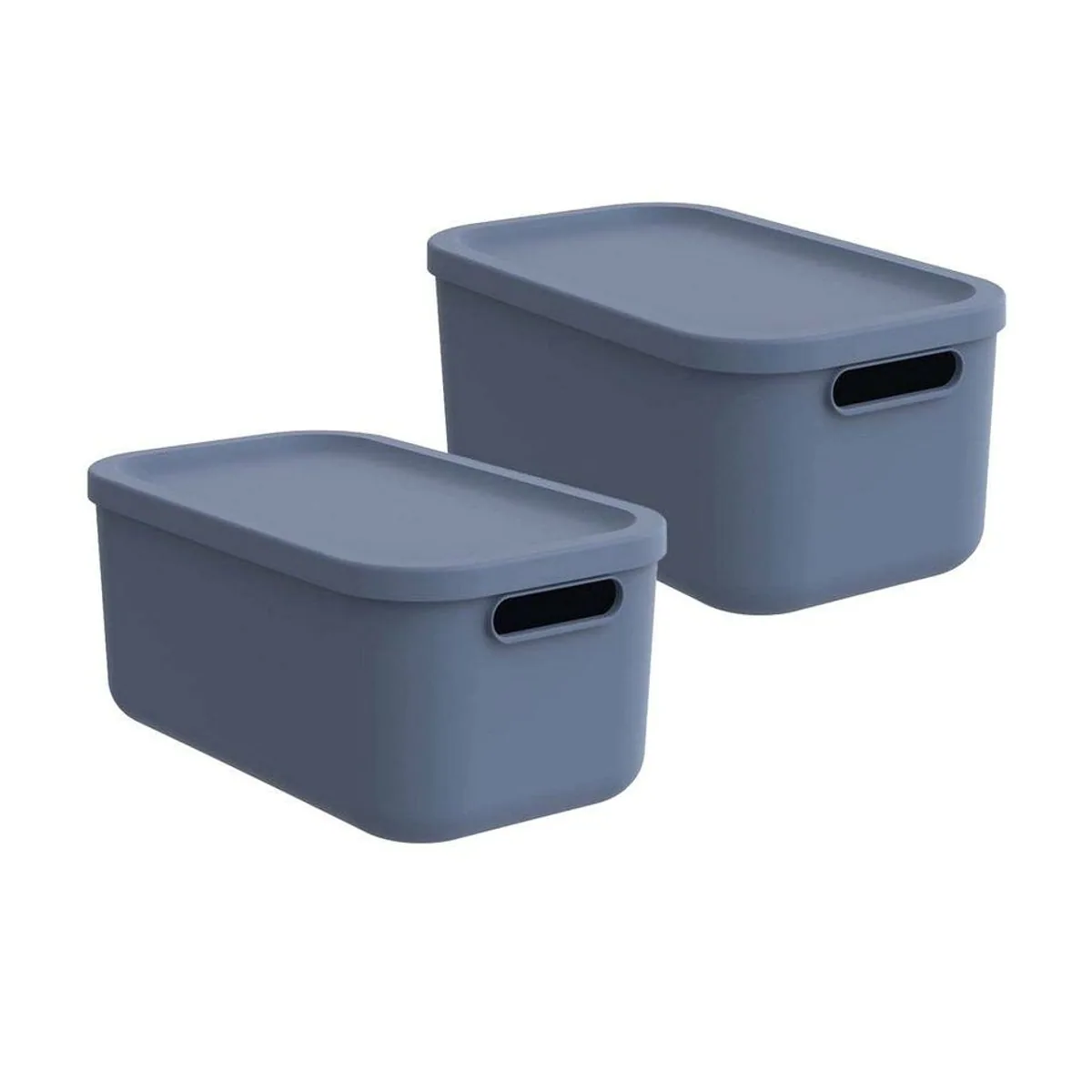 Rotho Albula Light Aufbewahrungsbox, 12 l, 2er-Set — modernes Design, stapelbar, ergonomische Griffe