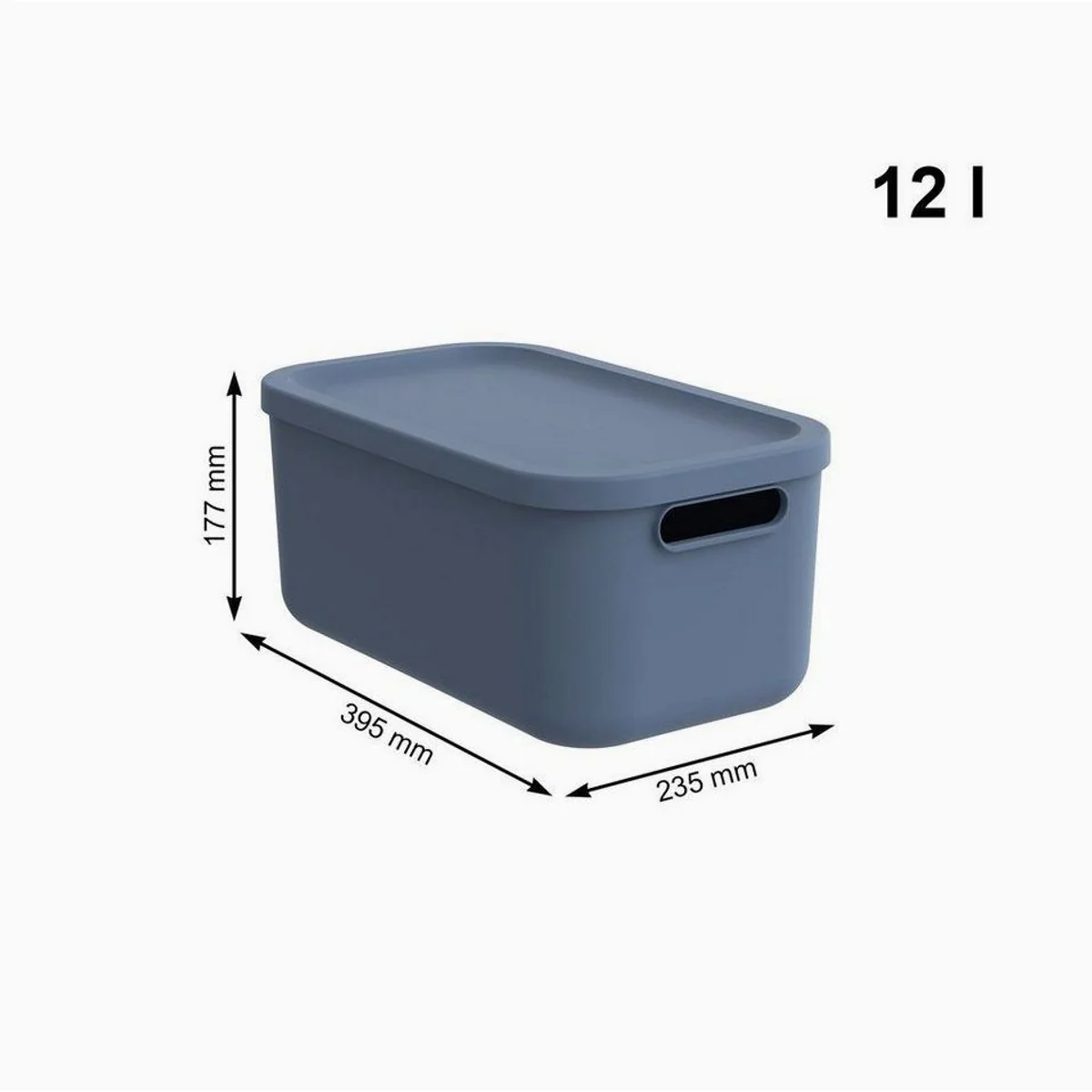 Rotho Albula Light Aufbewahrungsbox, 12 l, 2er-Set — modernes Design, stapelbar, ergonomische Griffe 3