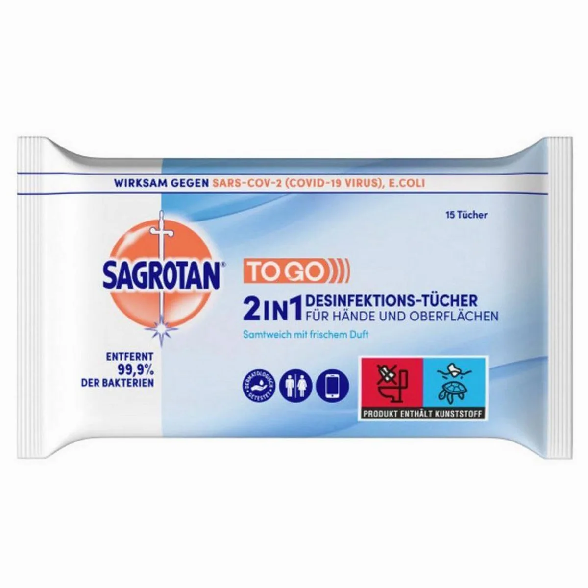 Sagrotan Desinfektionstücher, 2in1 Funktion, antibakterielle Wirkung