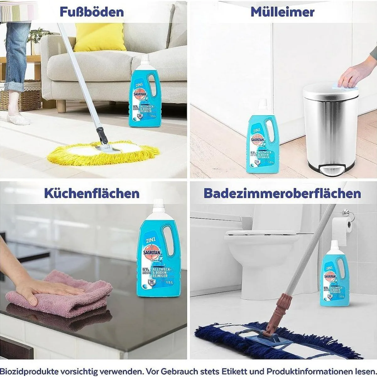 Sagrotan Frischetraum Allzweckreiniger 1,5l, entfernt 99,9% der Bakterien, optimale Oberflächenreinigung 3