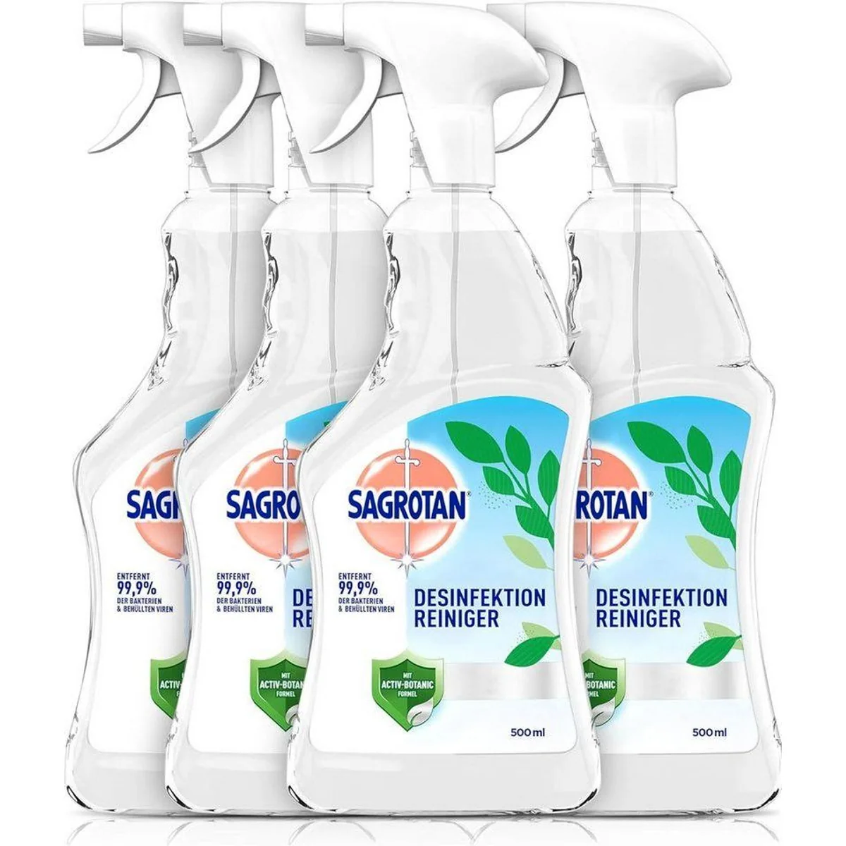 Sagrotan Desinfektionsspray 4 x 500ml, effektive Reinigung, einfache Anwendung, vielseitig einsetzbar