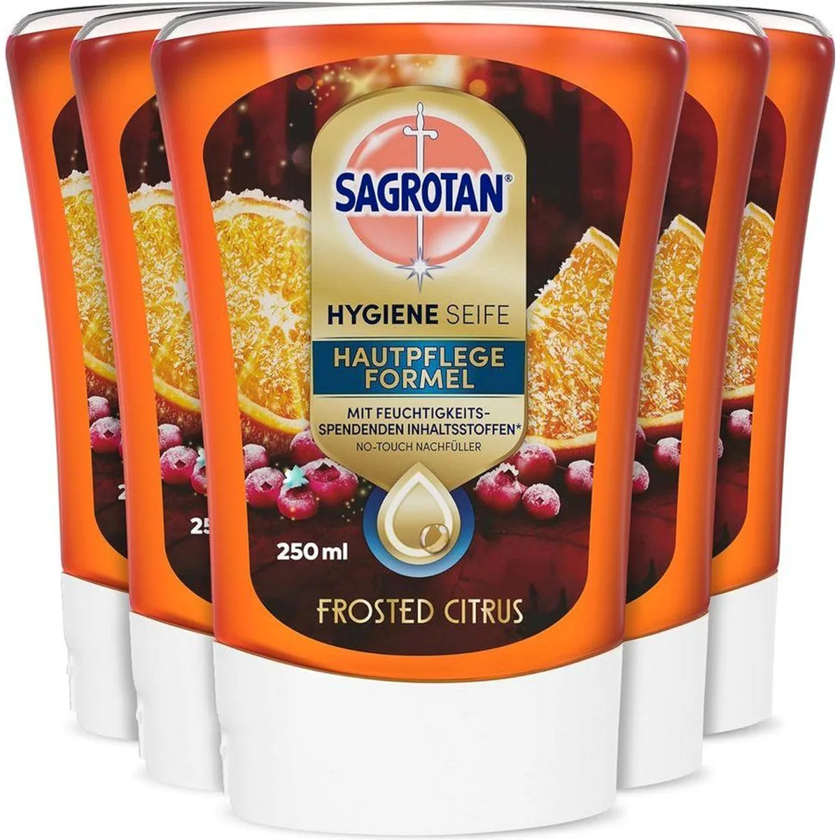 Sagrotan Flüssigseife Frosted Citrus, 5-tlg. Set, sanfte Hautpflegeformel