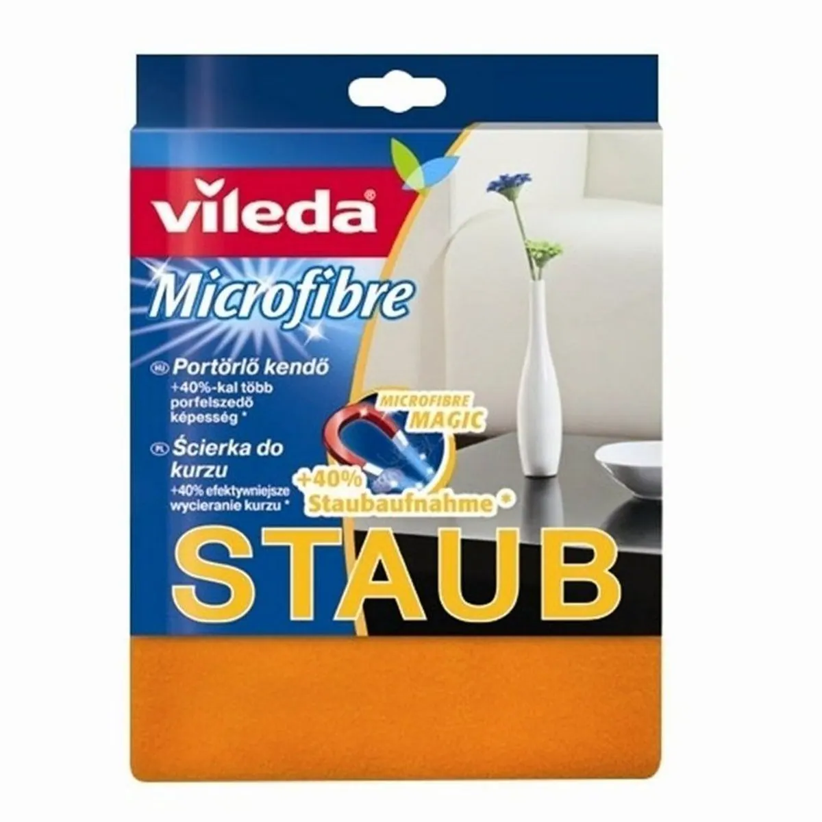 Vileda Staubwischer 168863, hohe Staubaufnahme durch Mikrofasertuch