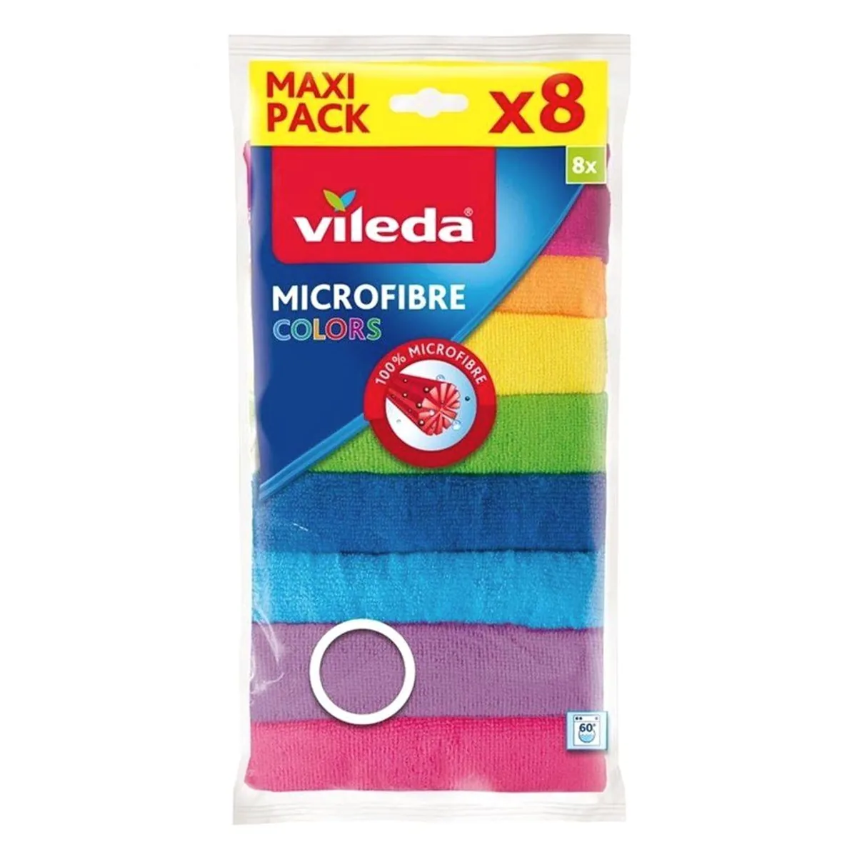 Vileda Mikrofaser Reinigungstuch, 8-teiliges Set – perfekte Reinigung, schonend zu Oberflächen, hygienisch sauber