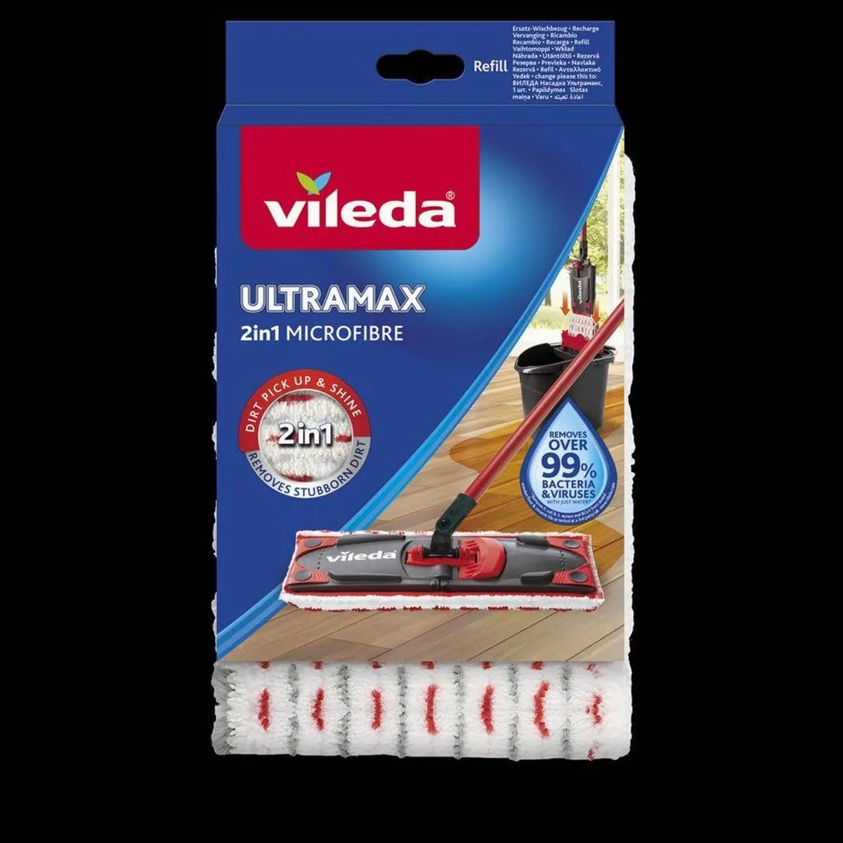 Vileda ULTRAMAX 2in1 Ersatzbezug, Mikrofaser, streifenfreies Wischen, optimale Feuchte 4