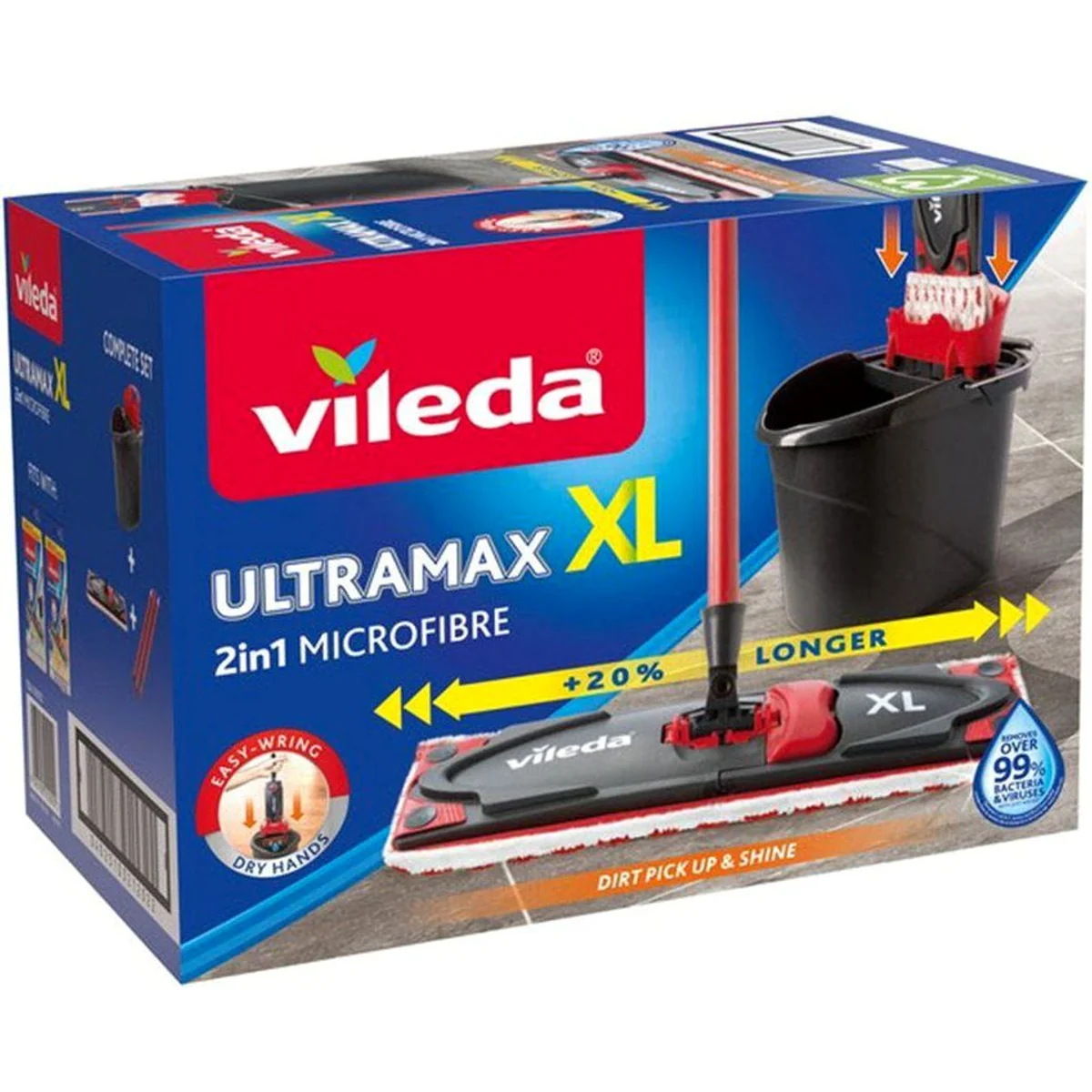 Vileda Ultramax XL Bodenwischer-Set, effiziente Reinigung, ergonomisches Design, große Wischfläche 4
