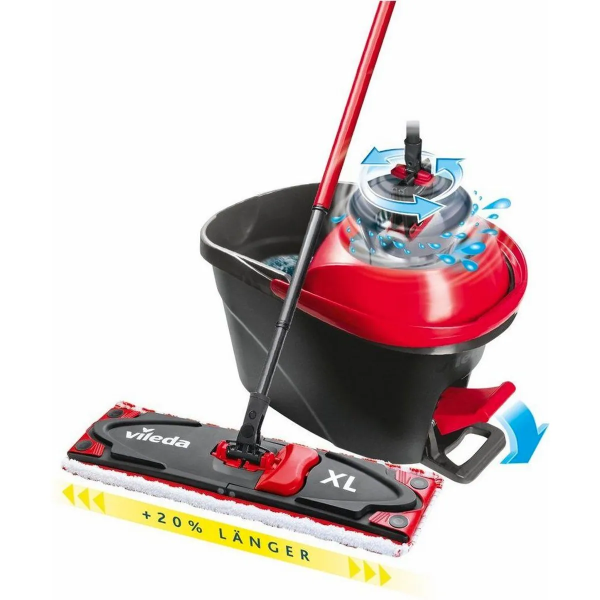 Vileda Ultramax XL Bodenwischer-Set, ideal für große Flächen – inkl. Eimer mit PowerSchleuder