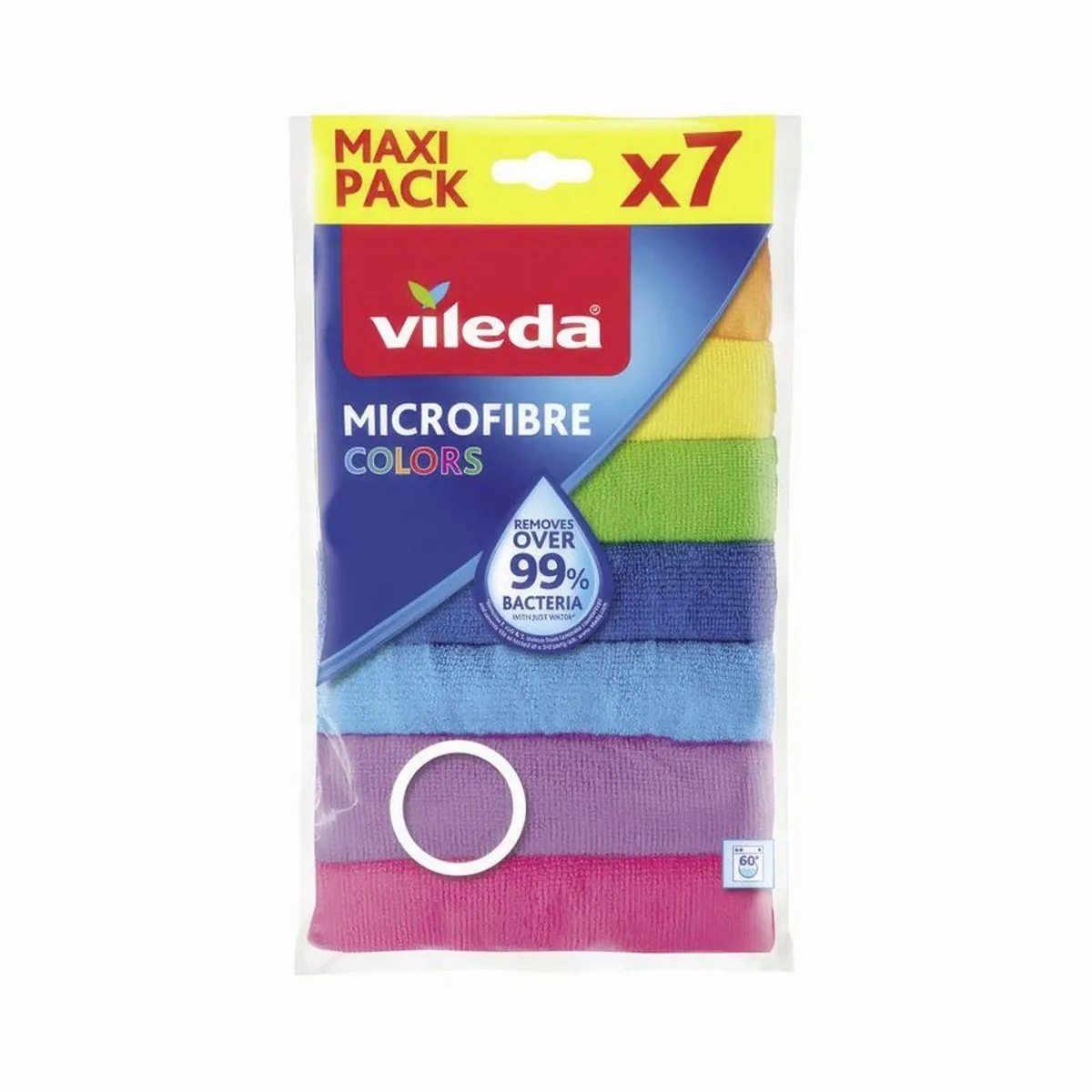 Vileda Mikrofaser Allzwecktuch Colors XXL, hohe Saugkraft, vielseitig einsetzbar, waschbar bis 60 °C