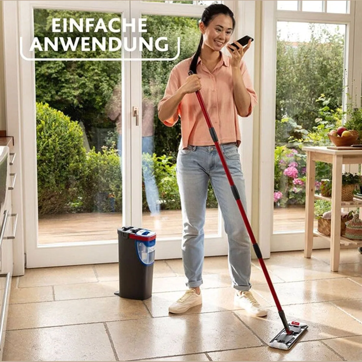 Vileda H2PrO Flat Mop System, 100 % Trennung von Wasser, ergonomisches Design — Set, 3-teilig 2