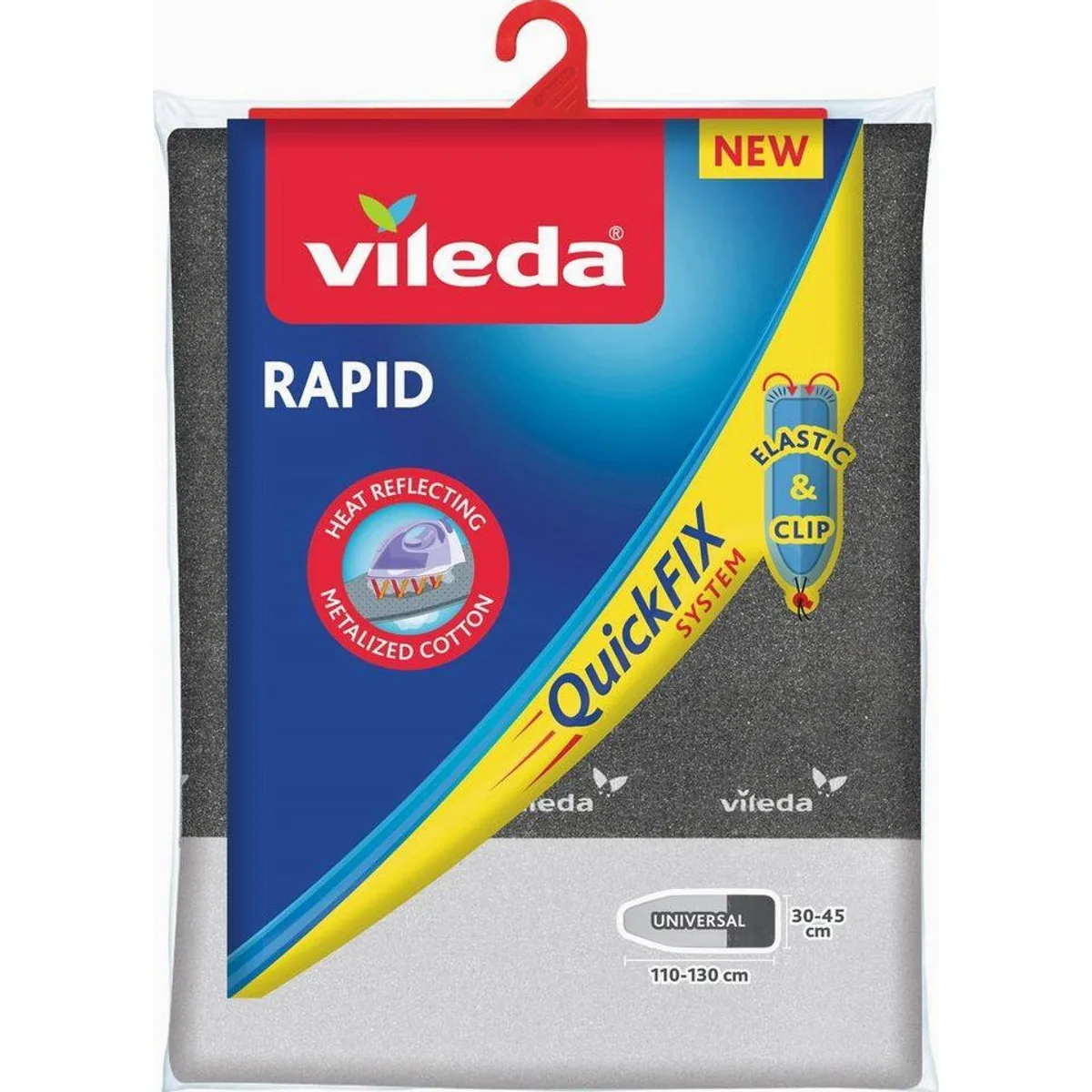Vileda Rapid Bügeltischbezug QuickFIX, hitzereflektierende Oberfläche für effizientes Bügeln