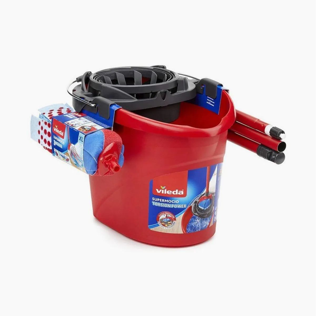 Vileda SuperMocio 3 Action Komplett Set, hohe Schmutzaufnahme, integrierte Auswringfunktion, für alle Hartböden 2