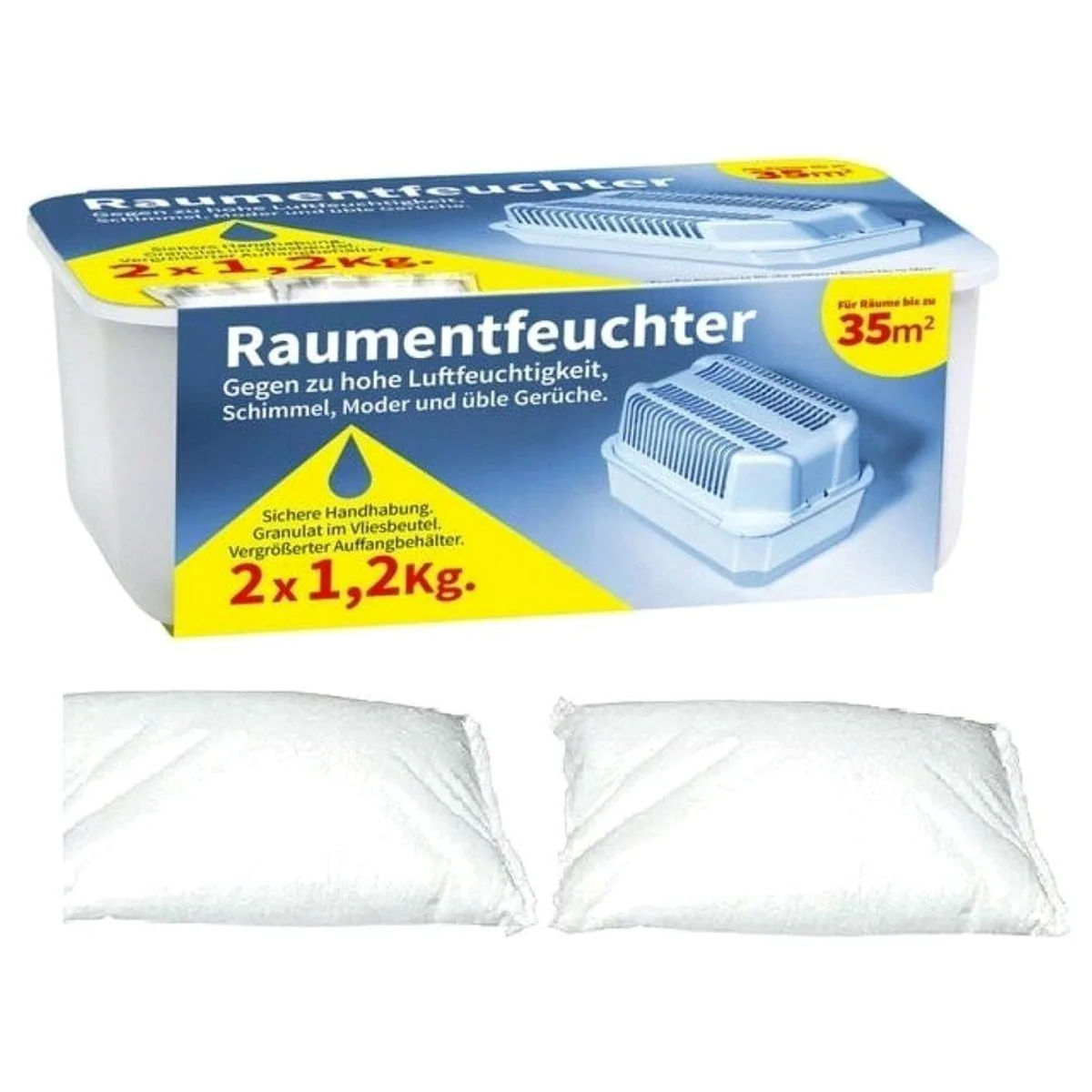WENKO Granulat-Luftentfeuchter SET, effektive Feuchtigkeitsregulation für Räume