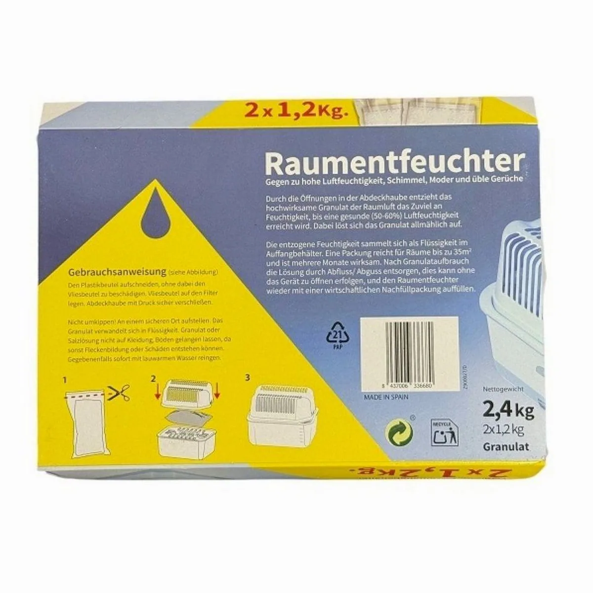 WENKO Granulat-Luftentfeuchter SET, effektive Feuchtigkeitsregulation für Räume 3