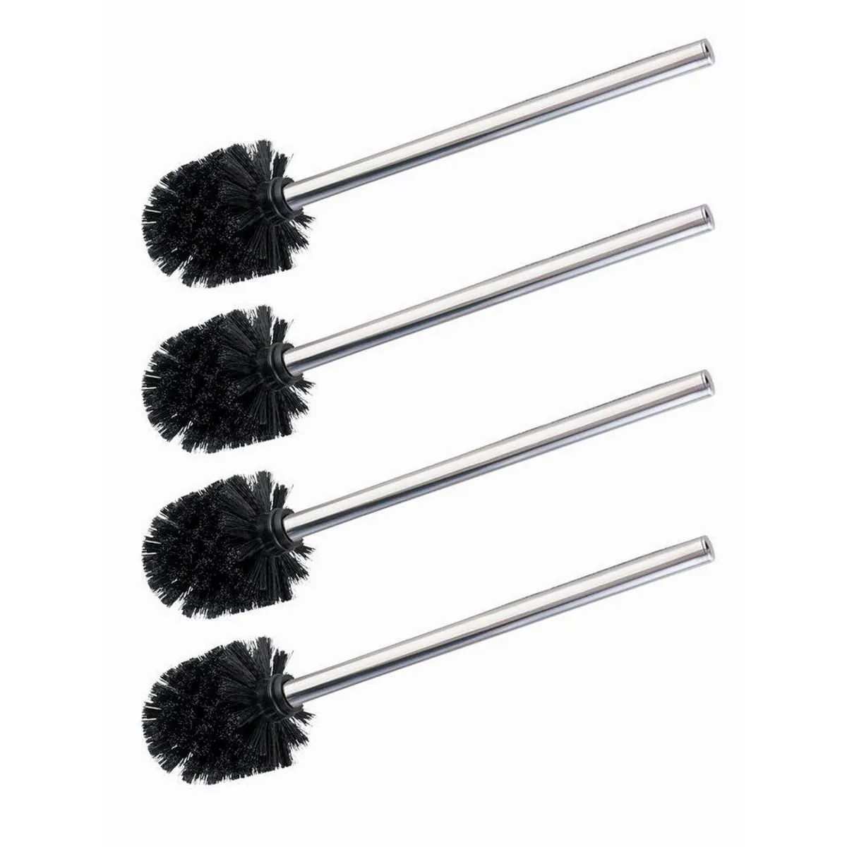 WENKO WC-Reinigungsbürste, 4-teiliges Set, Edelstahlstiel, langlebige Kunststoffborsten