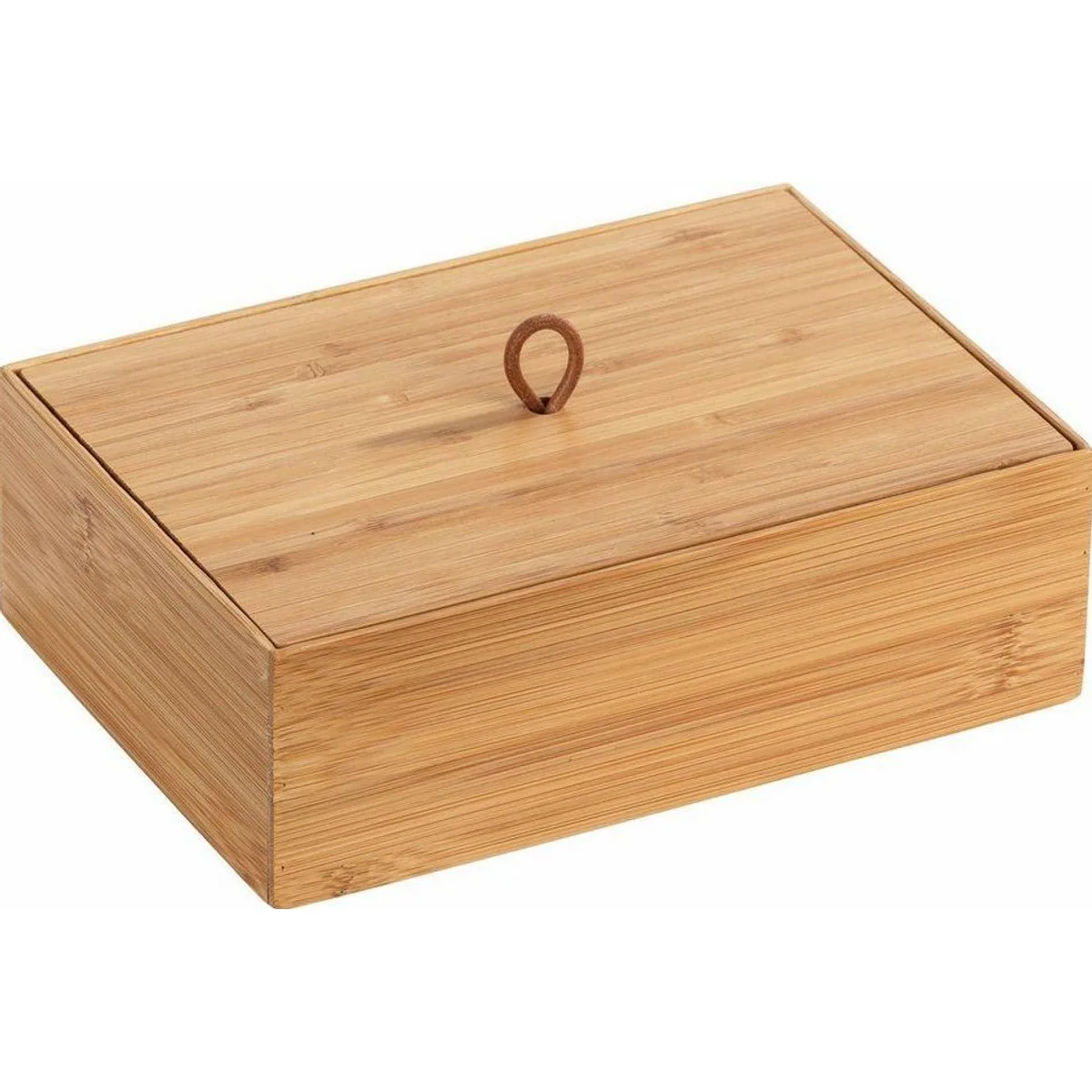 WENKO Aufbewahrungsbox Terra, elegantes Design aus Bambus, ideal für Bad und Haushalt
