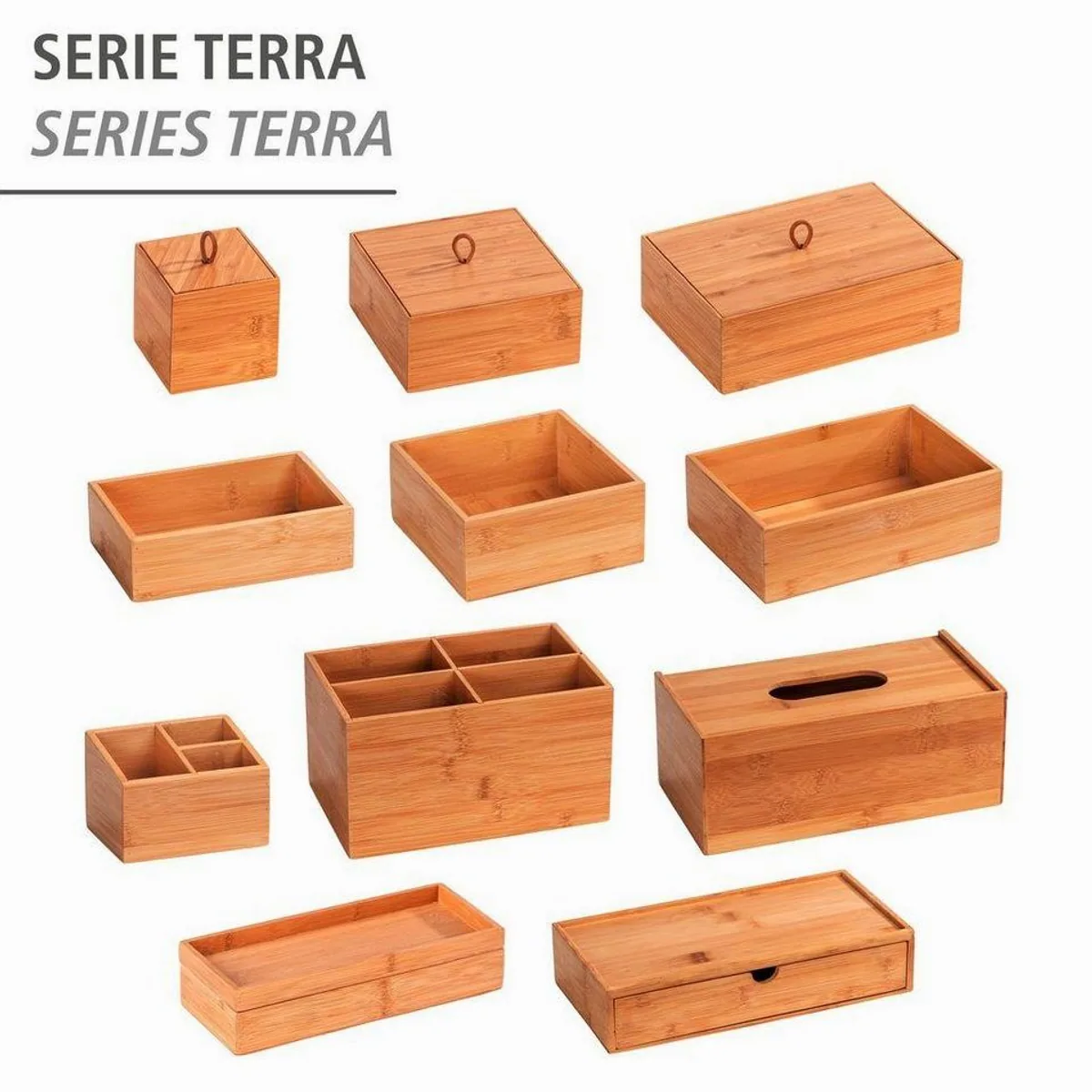 WENKO Aufbewahrungsbox Terra, elegantes Design aus Bambus, ideal für Bad und Haushalt 5