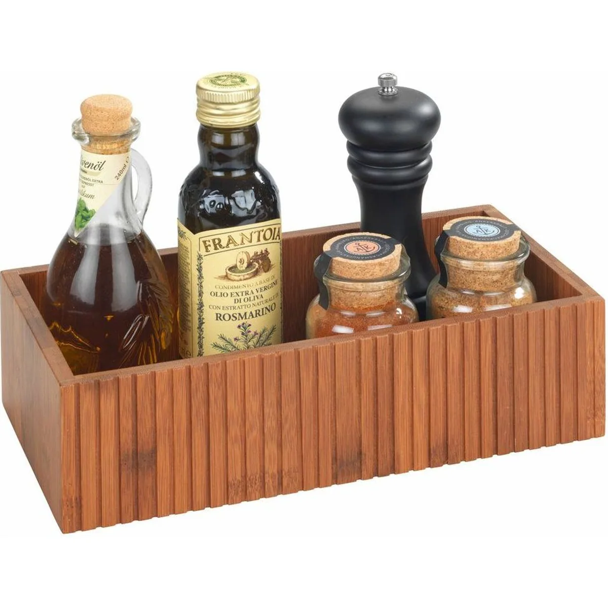 WENKO Mera Aufbewahrungsbox, 2er Set aus geräuchertem Bambus — stilvoll, funktional, rustikal 3