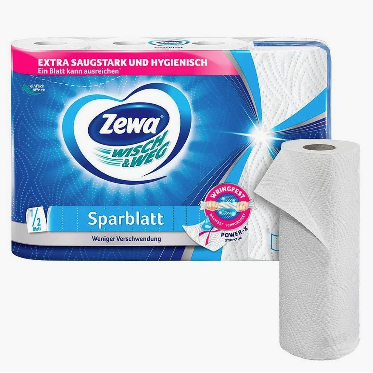 Zewa WISCH&WEG Küchenrollen, 2-lagig, extra saugstark, 4 Rollen