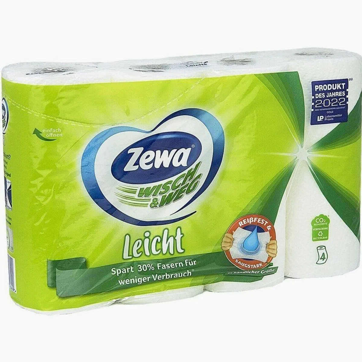 Zewa Wisch & Weg leicht Küchenrolle, 48 Blatt/Rolle, mikrowabenstrukturierte Oberfläche