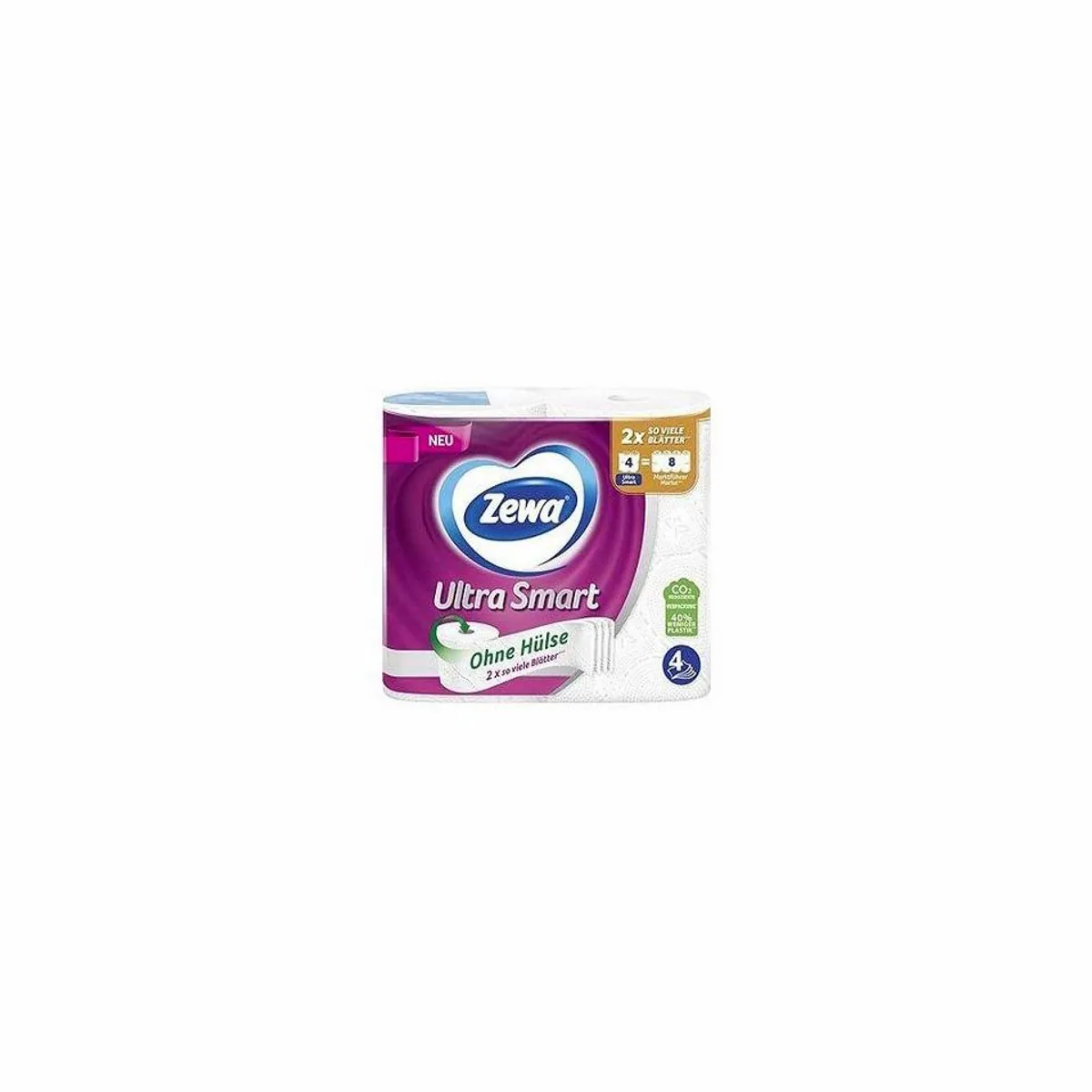 Zewa Ultra Smart Toilettenpapier, 4-lagig, langlebige Weichheit für Komfort